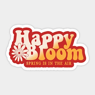 Happy Bloom Flower Typography Sticker